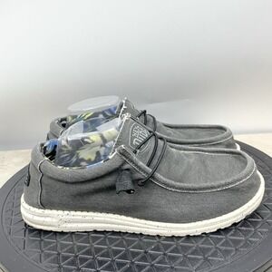 Hey Dude Wally Stretch Canvas Shoes Men Size 9 Sneakers Black Slip On Women 11